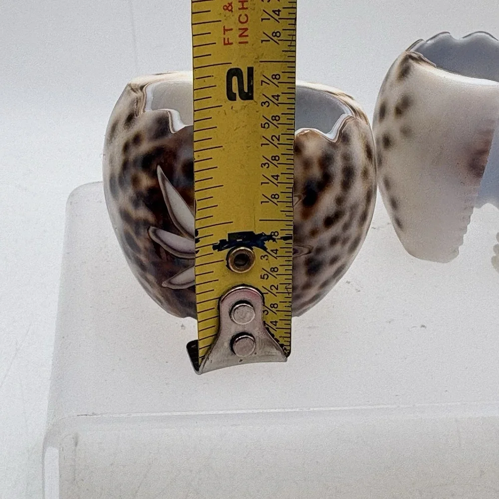 Set of 4 Tiger Cowrie Sea Shell Napkin Holders Rings Summer Beach Home Decor